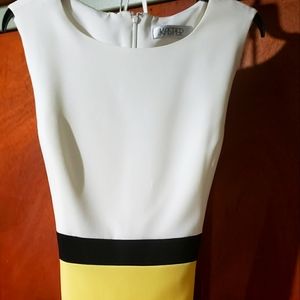 Womens  dress size 16 yellow and white